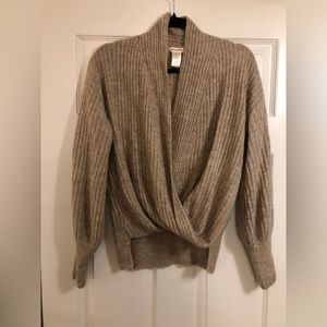 Max Studio Blouson Sleeve Wrap Sweater